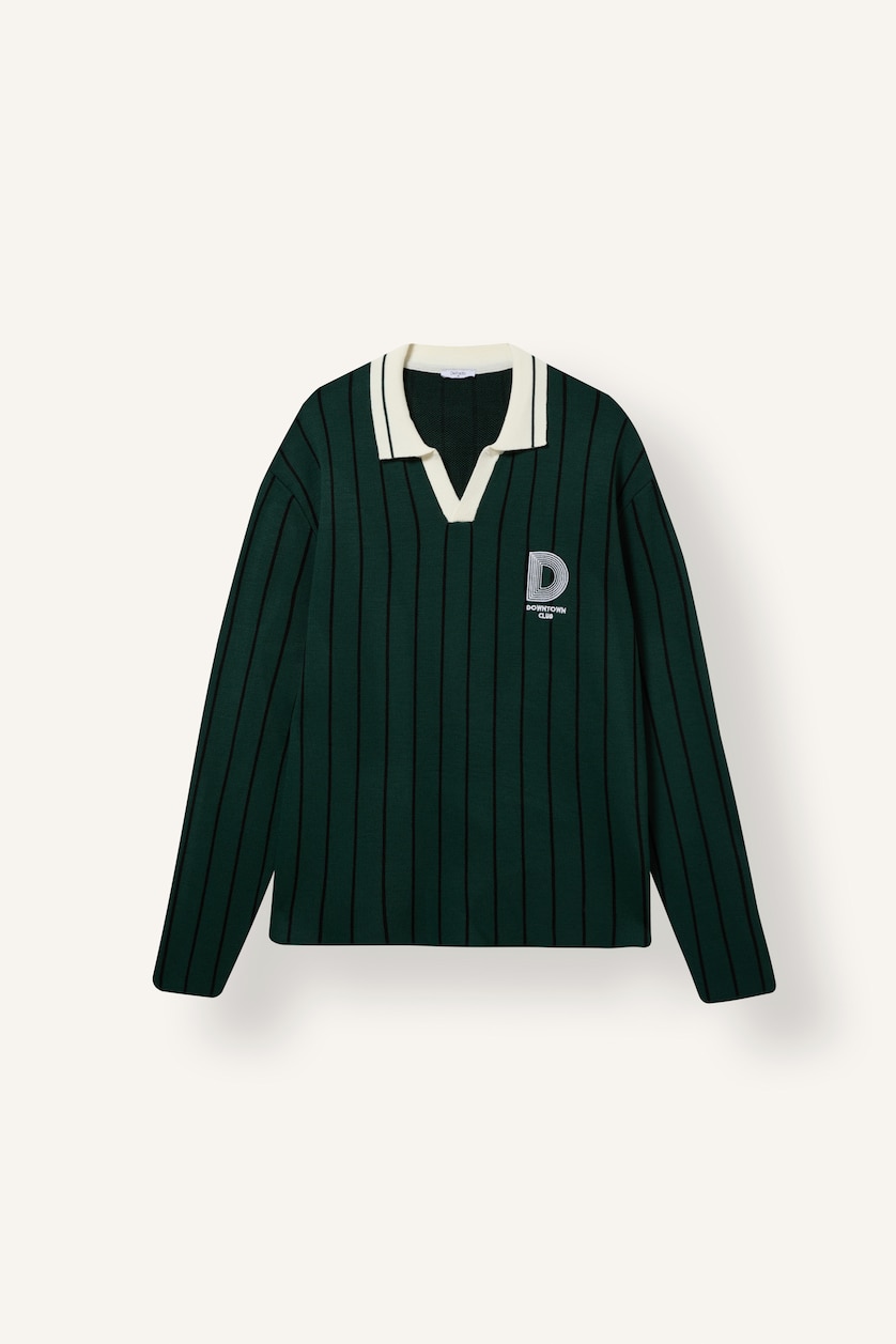 Men Dark Green Relax Fit Knitwear Pullover