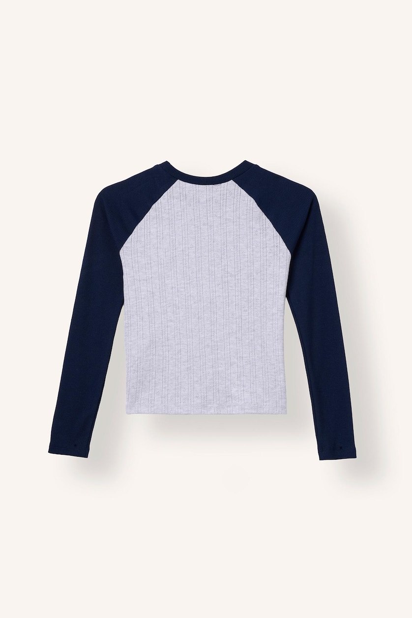 Girls & Teens NAVY تيشيرت بناتي ردن طويل بطبعة شعار