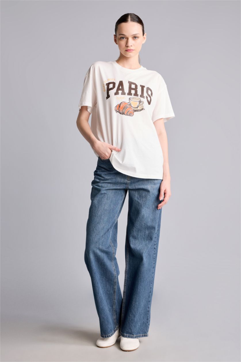 Women Dark Blue High Waist Straight Fit Trousers