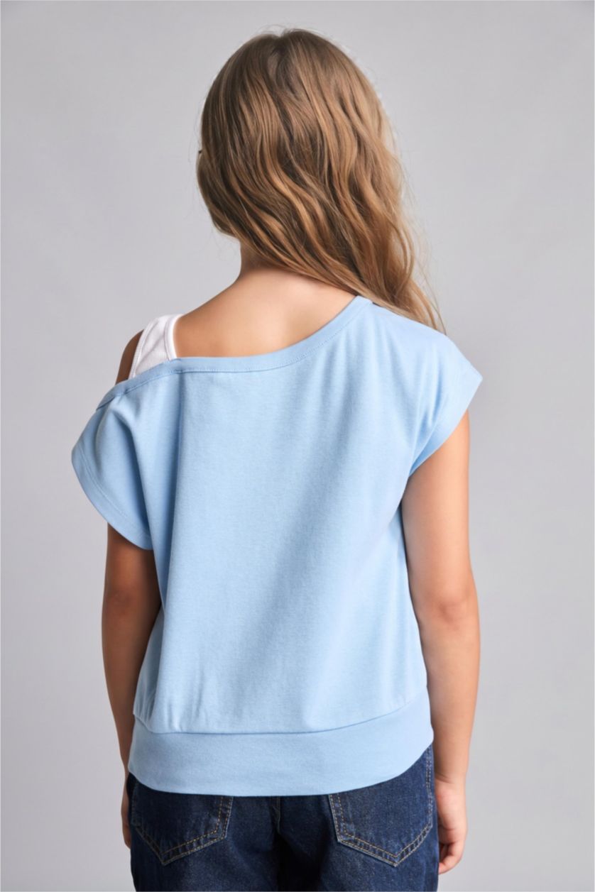 Young Girls - Teen Girls Light Blue Slogan Short Sleeve T-Shirt