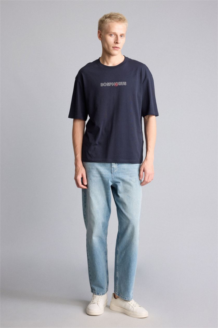 Men NAVY Boxy Fit Short Sleeve T-Shirt