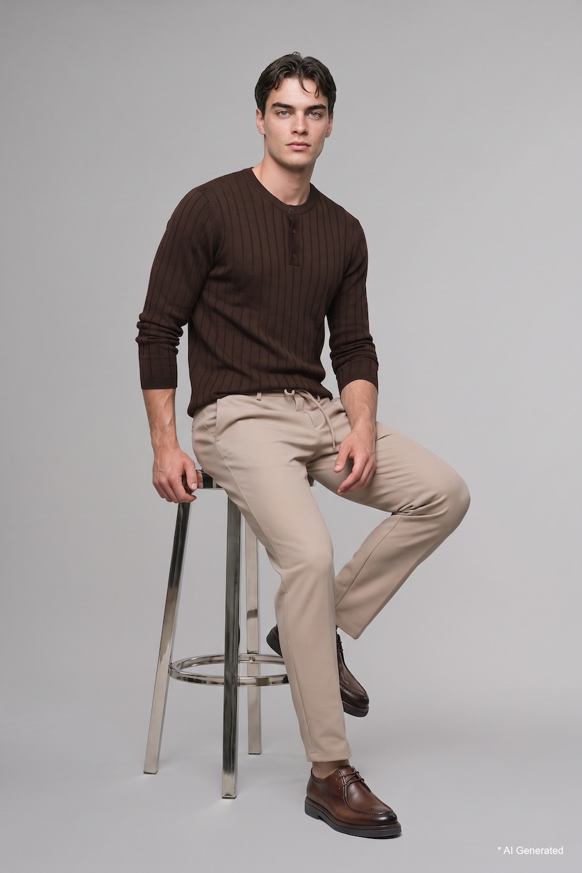 Man Brown Pullover