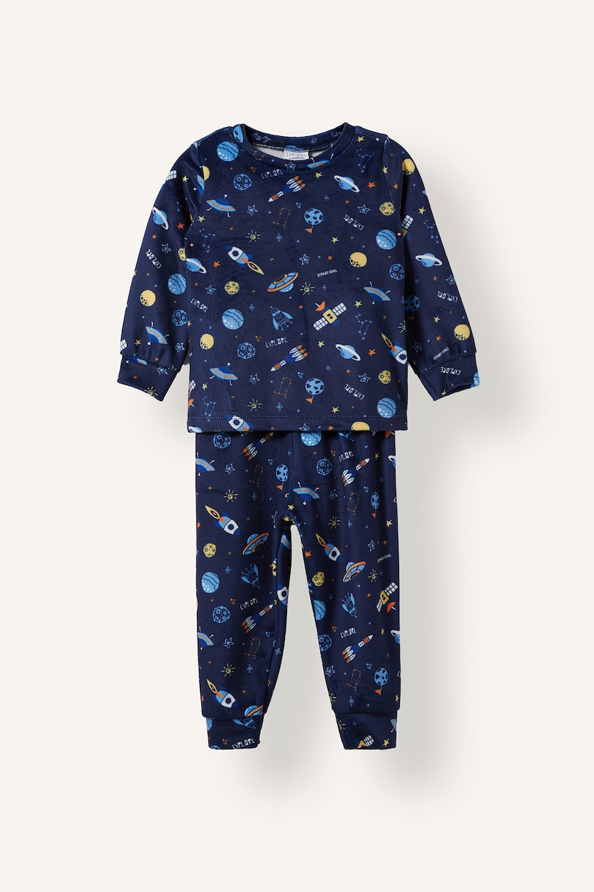 Baby Boys NAVY 2 piece Regular Fit Knitted Pyjamas