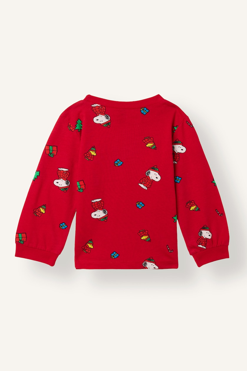 Baby Boys Red 2 piece Regular Fit Snoopy Licensed Knitted Pyjamas