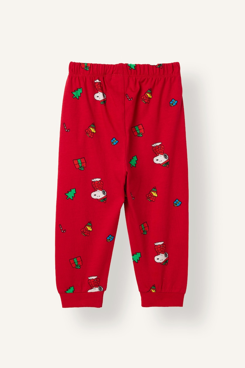 Baby Boys Red 2 piece Regular Fit Snoopy Licensed Knitted Pyjamas