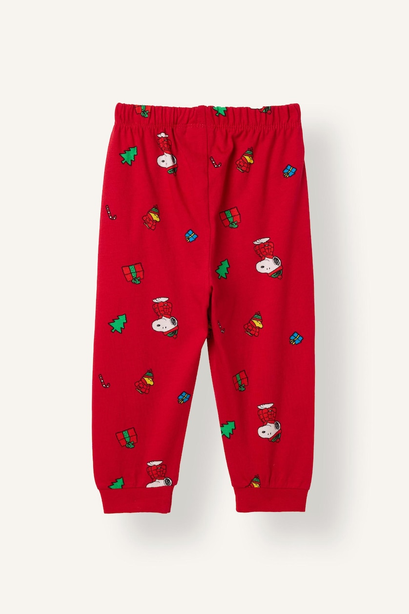 Baby Boys Red 2 piece Regular Fit Snoopy Licensed Knitted Pyjamas