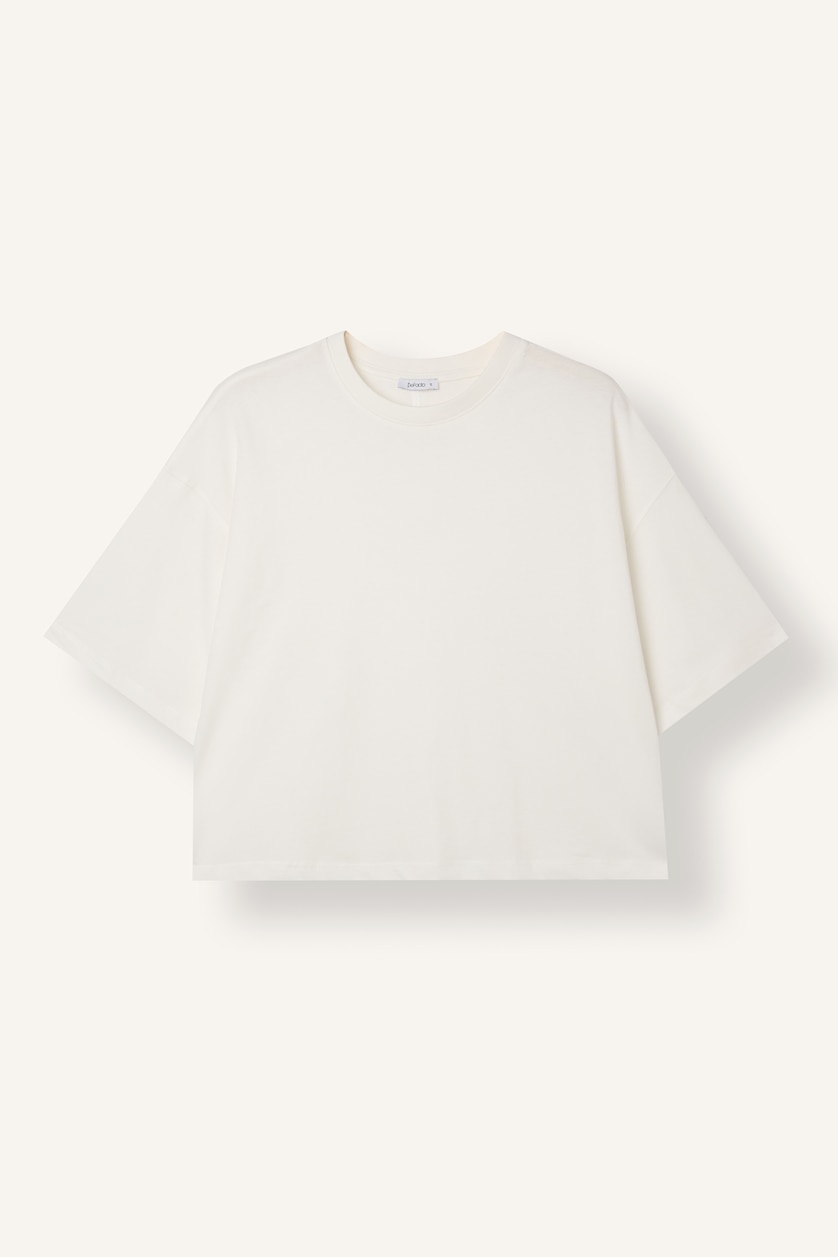WOMAN White Loose Fit Short Sleeve T-Shirt
