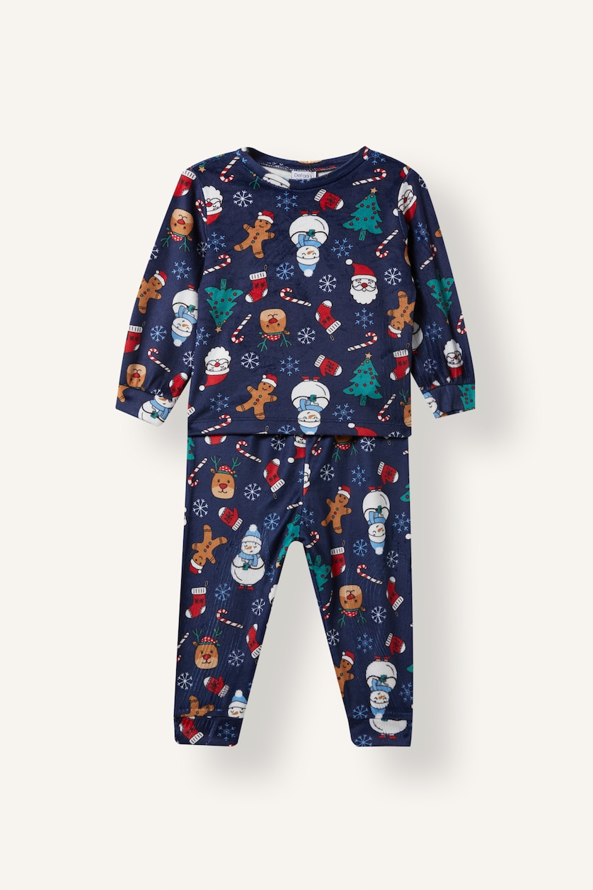 Baby Boys NAVY 2 piece Regular Fit Knitted Pyjamas