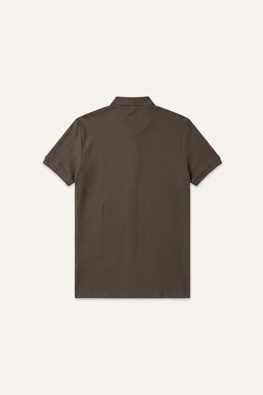 Erkek Kahve %100 Pamuk Regular Fit Fitilli Polo Tişört