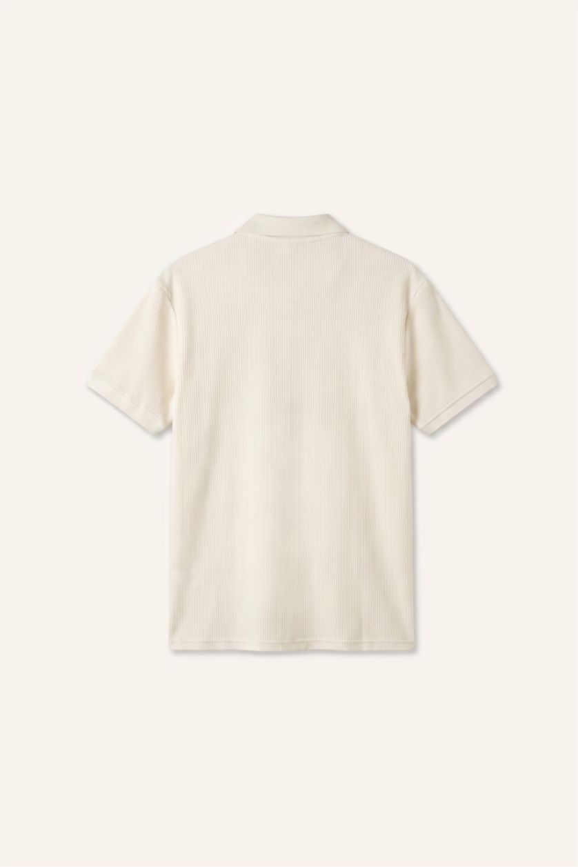 Erkek Ekru Regular Fit Polo Tişört