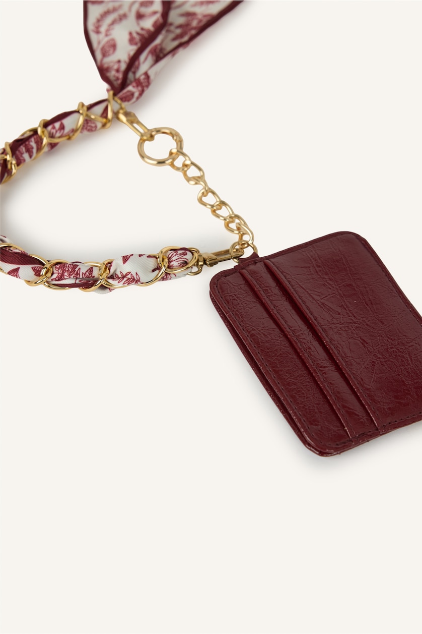 Women Bordeaux Woman Business Card Wallet