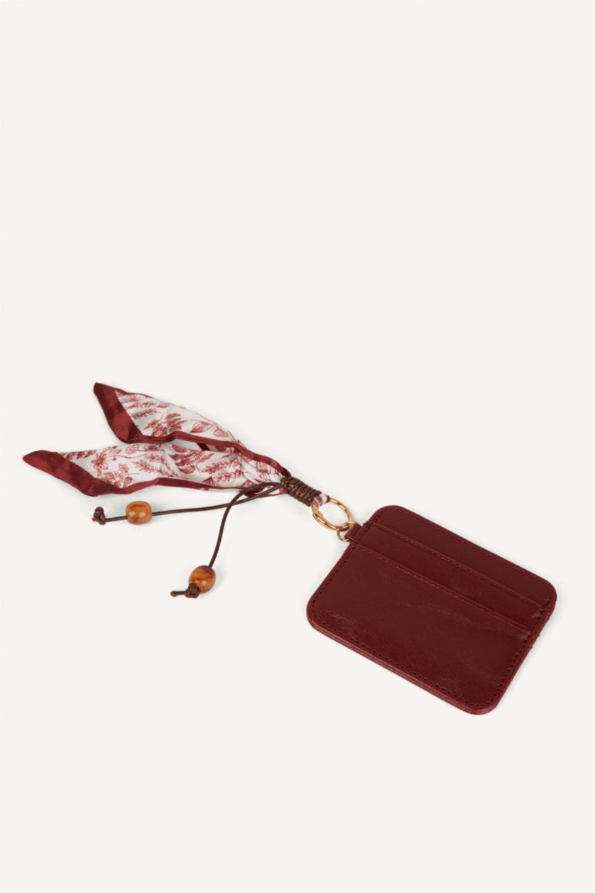 Women Bordeaux Woman Business Card Wallet