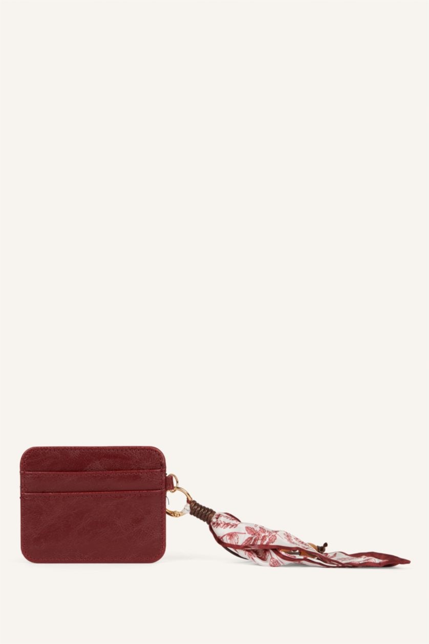 Women Bordeaux Woman Business Card Wallet
