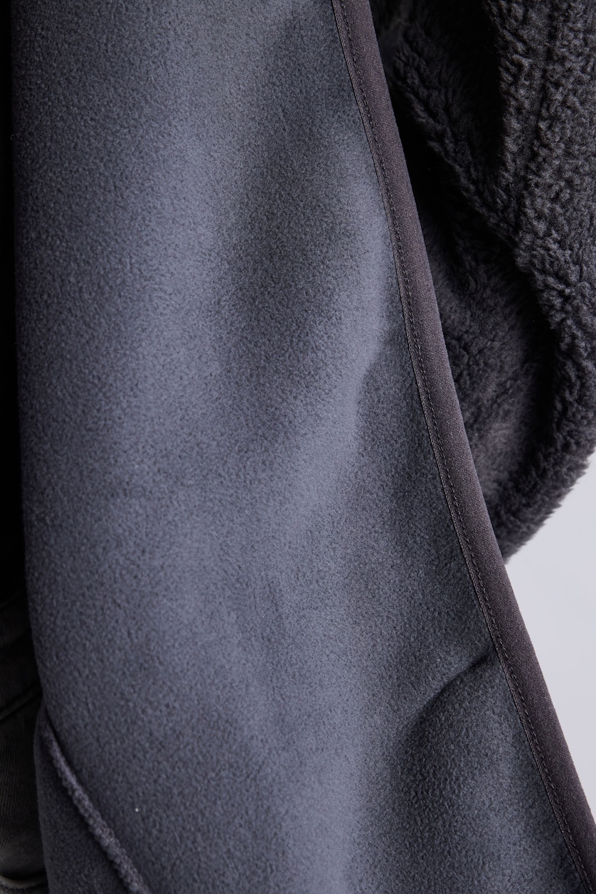 Women Dark Anthracite Regular Fit Sherpa Cardigan