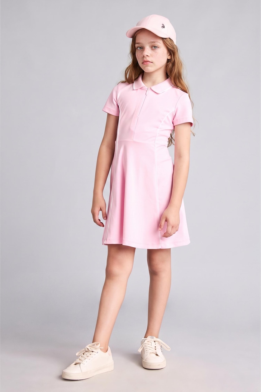Young Girls - Teen Girls Light Pink Short Sleeve Knitted Dress