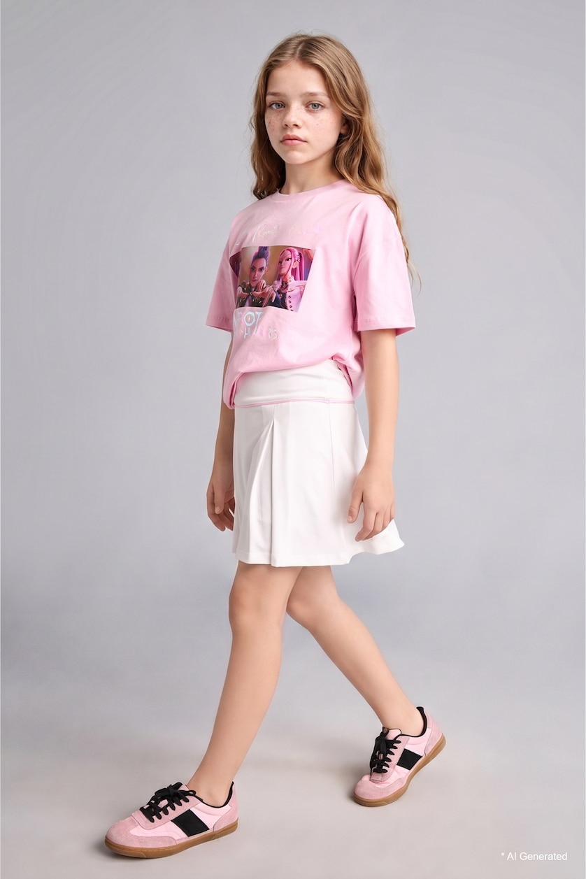 Girls & Teens White تنورة بناتي