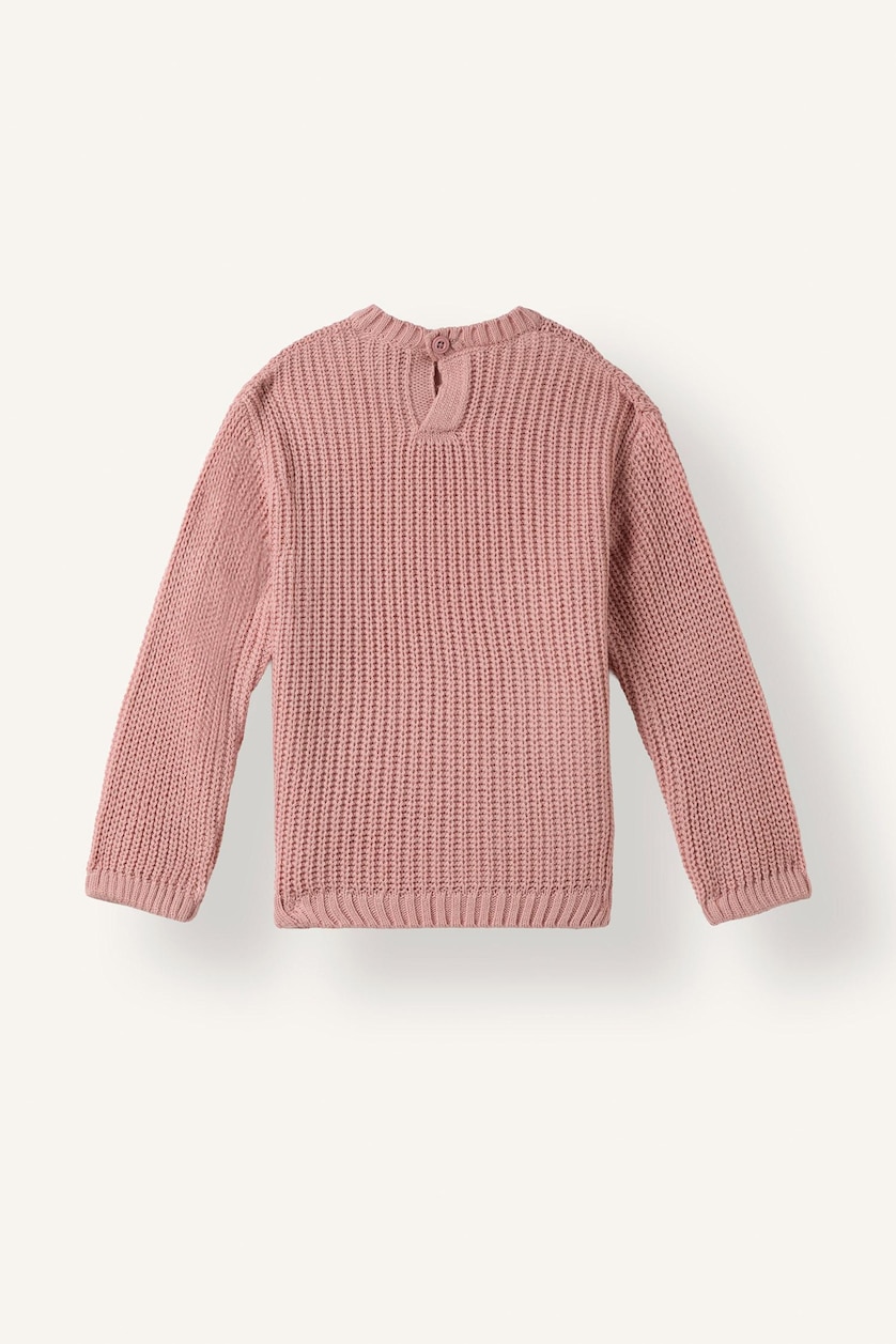 BÉBÉ FILLE Bordeaux Pull en maille côtelé à col rond avec broderie étoile pour bébé fille