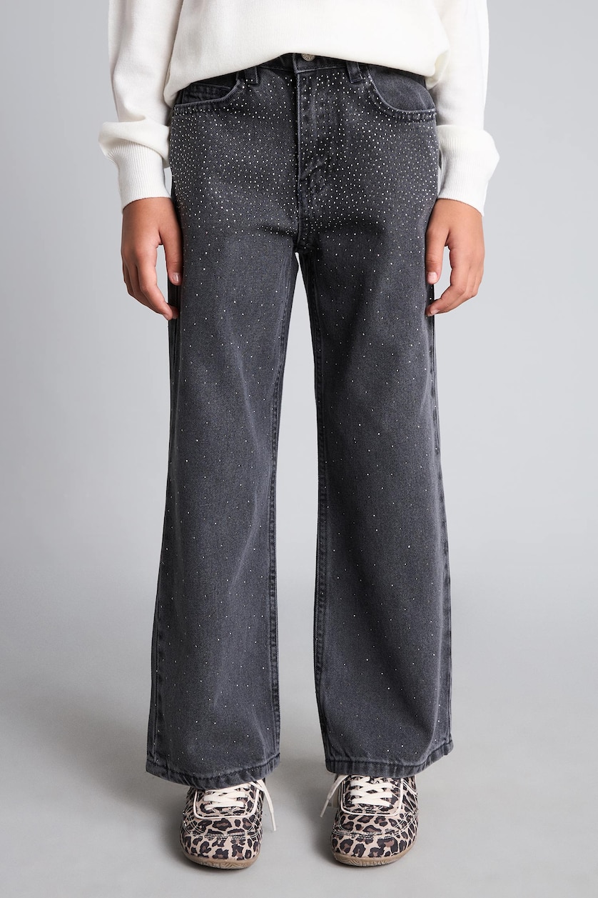 Kız Çocuk - Genç Kız Antrasit Straight Fit Jean Pantolon Kız Çocuk