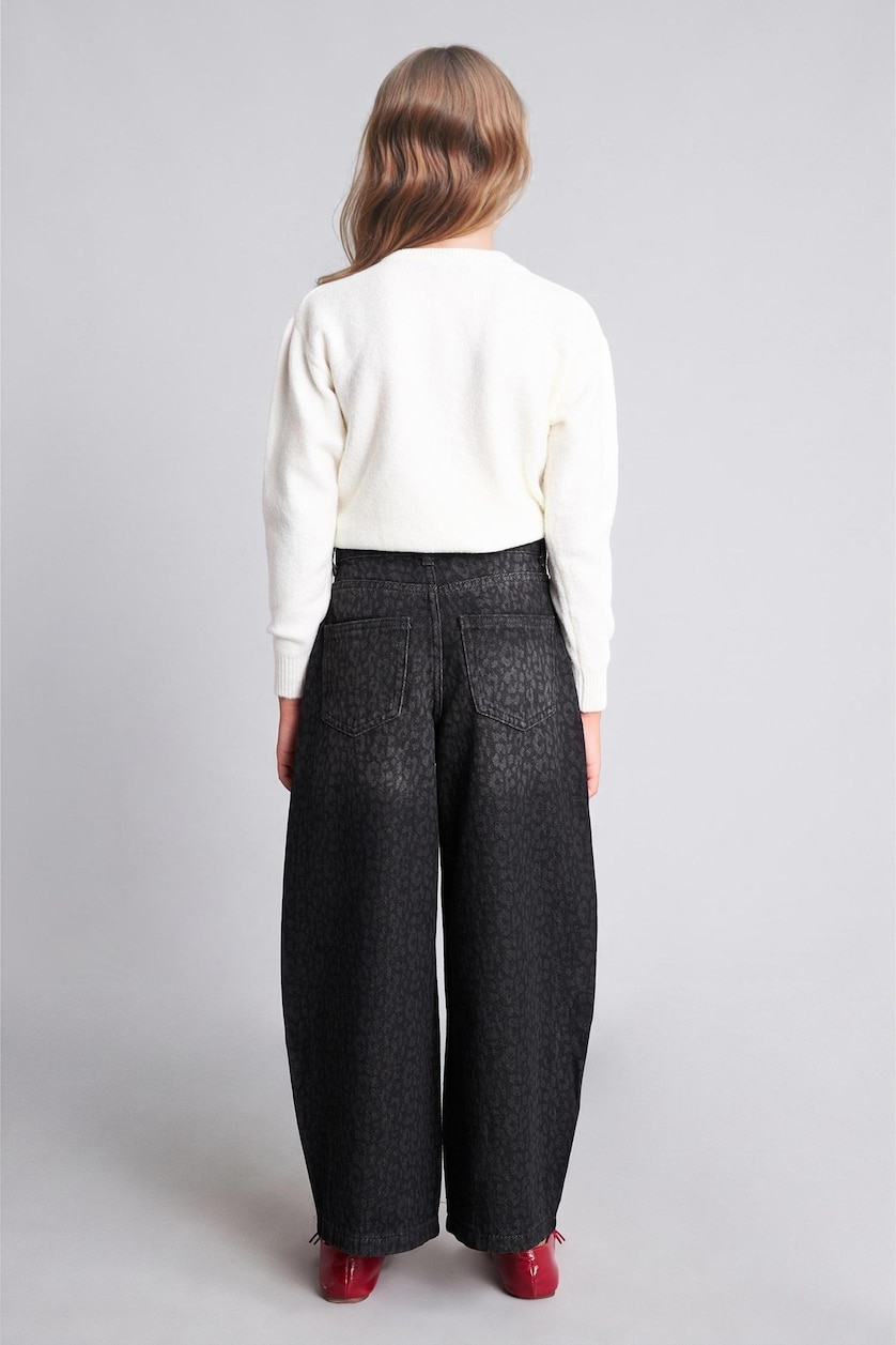 GIRLS & TEENS Black Girl Wide Leg Long Jeans