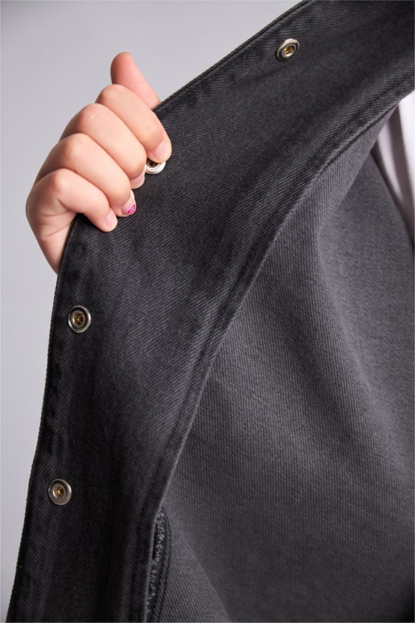 Young Girls - Teen Girls Anthracite Oversize Fit Denim Jacket
