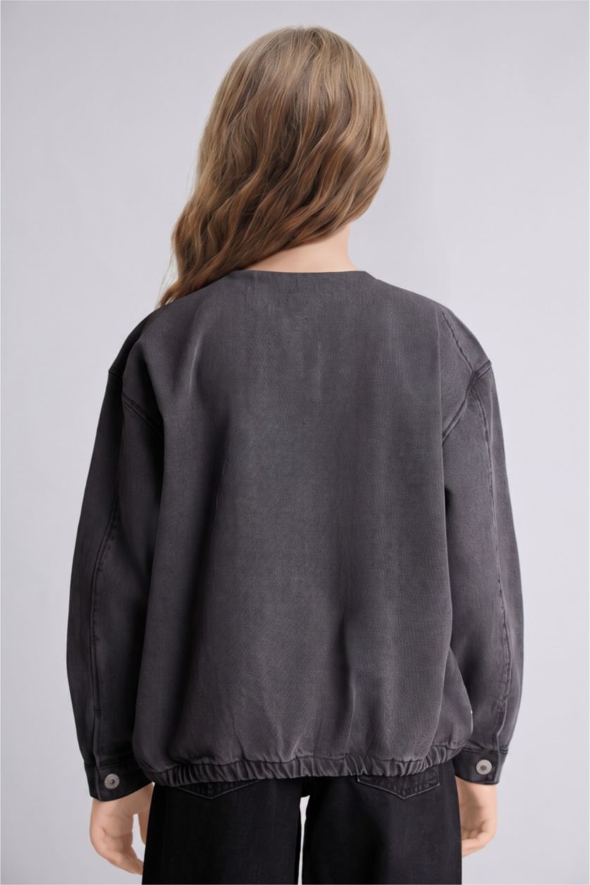 Young Girls - Teen Girls Anthracite Oversize Fit Denim Jacket