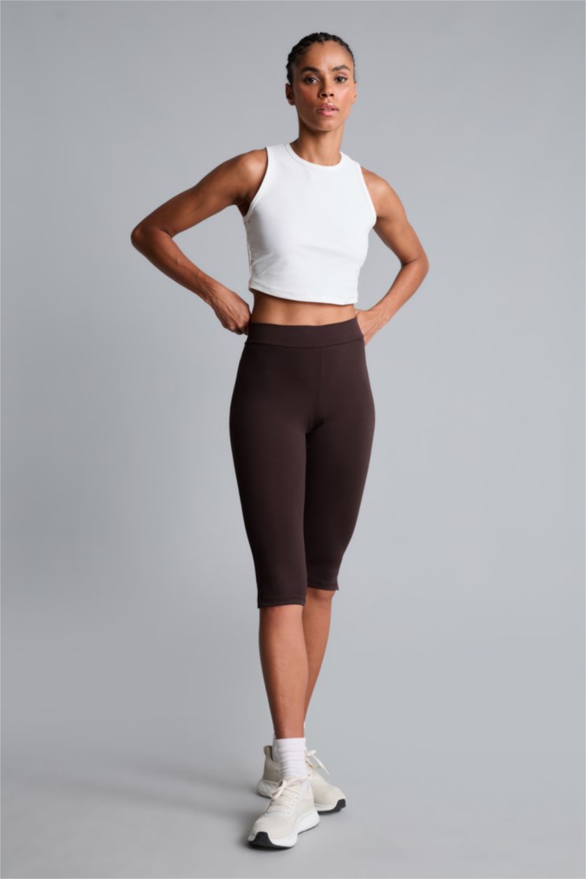Women Brown High Waist Sport Leggings