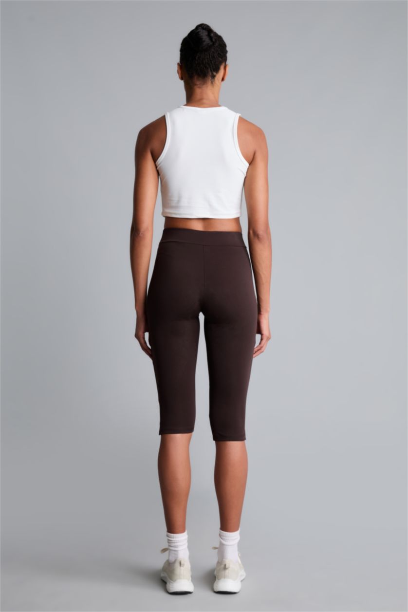 Women Brown High Waist Sport Leggings