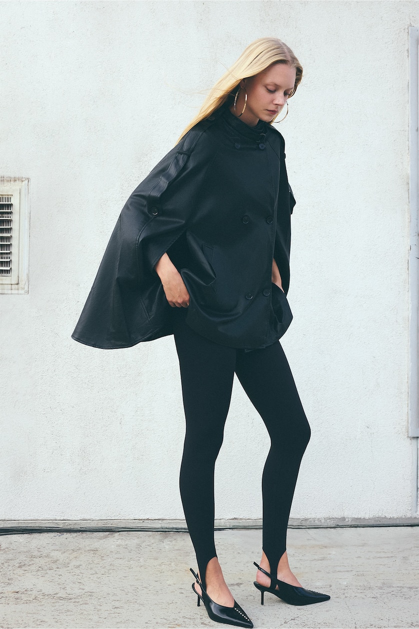 Women Black High Waist Stirrup Leggings