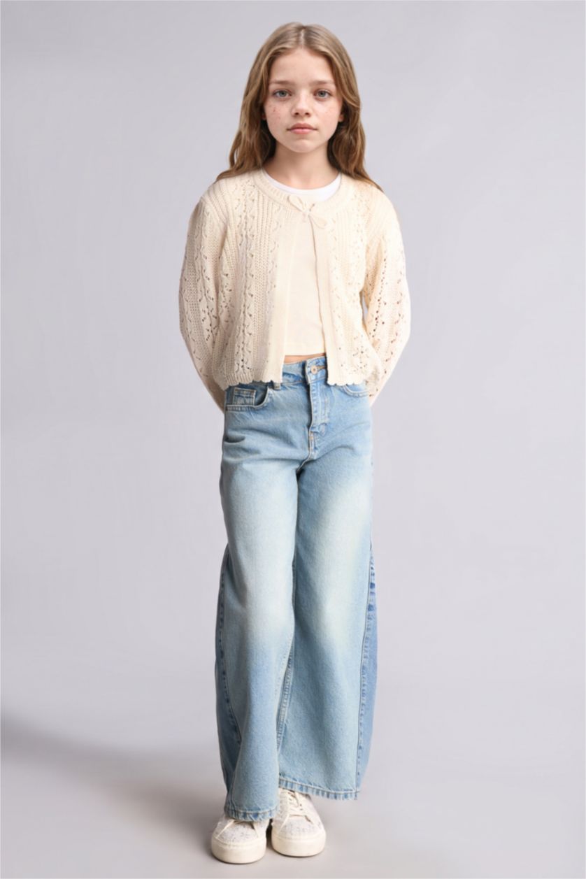 Young Girls - Teen Girls White Regular Fit Cardigan