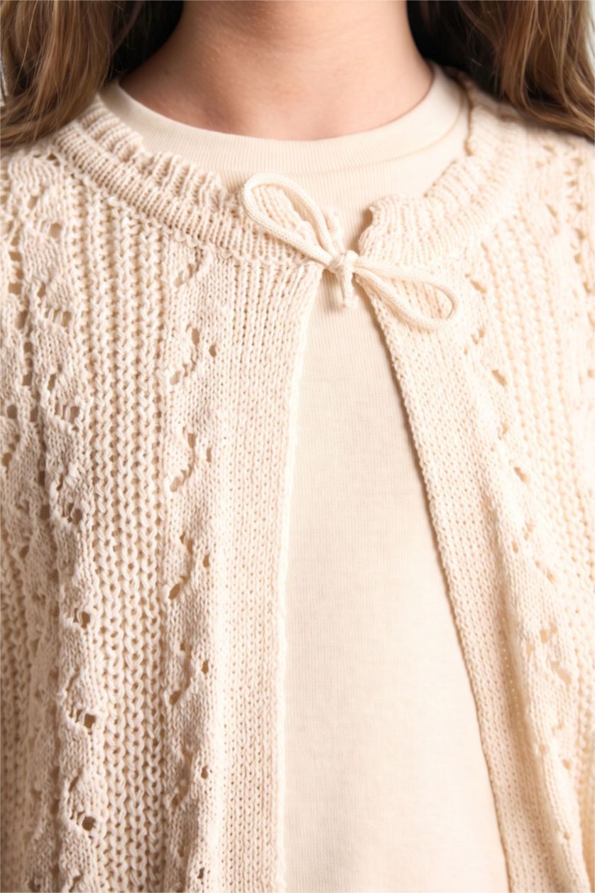 Young Girls - Teen Girls White Regular Fit Cardigan