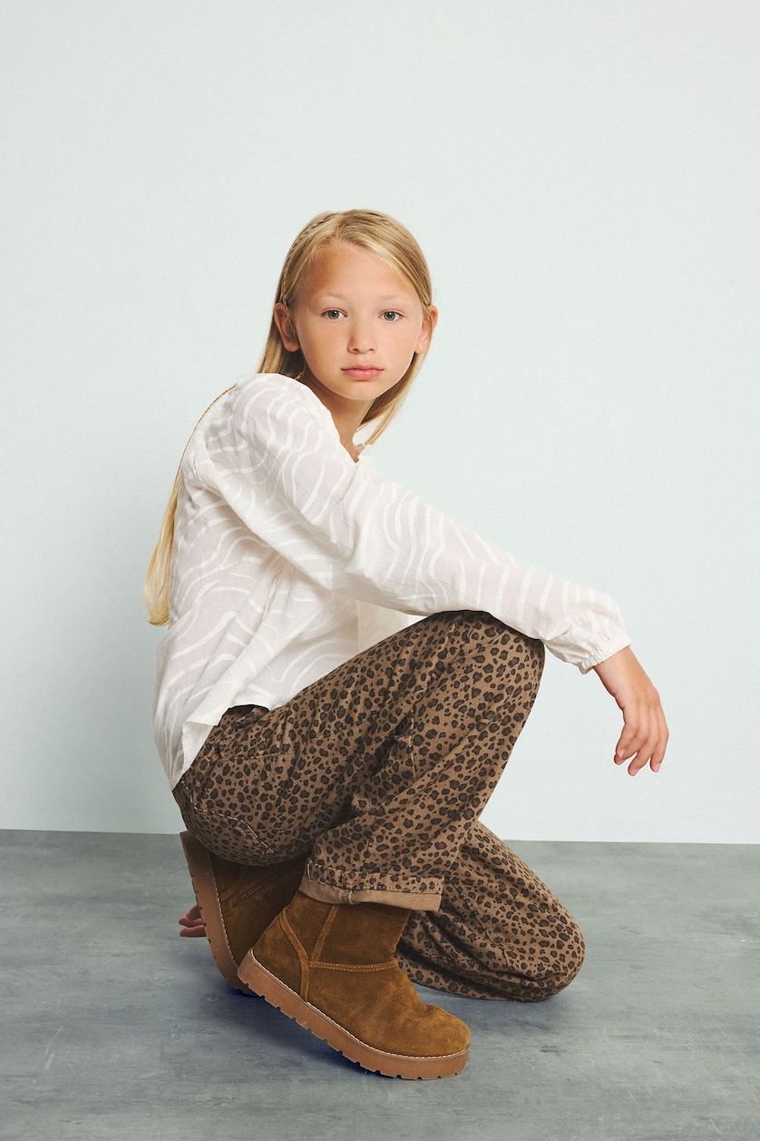 Young Girls - Teen Girls Ecru Girl 100% Cotton Balloon Sleeve Voile Blouse