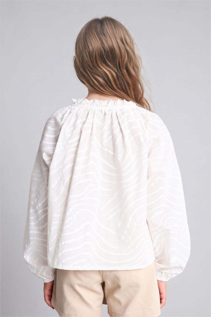 Young Girls - Teen Girls Ecru Long Sleeve Blouse