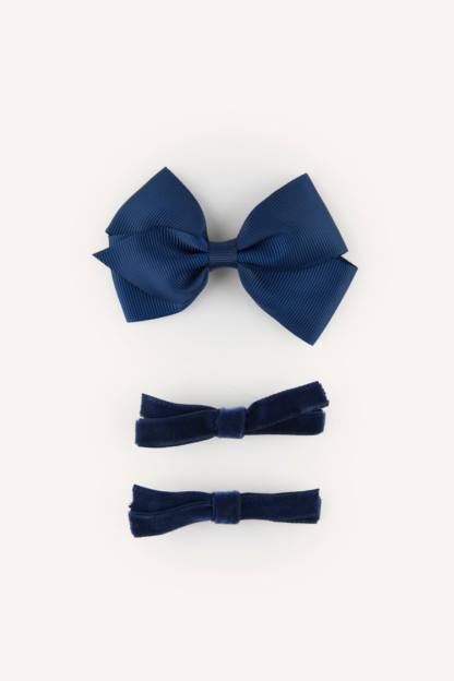 Young Girls - Teen Girls NAVY Girl 3 piece Hair Clip