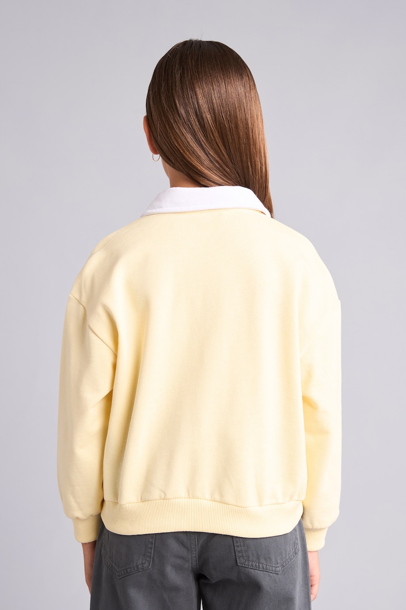 GIRLS & TEENS Light Yellow سويت شيرت بناتي قطن 100% قصة مريحة