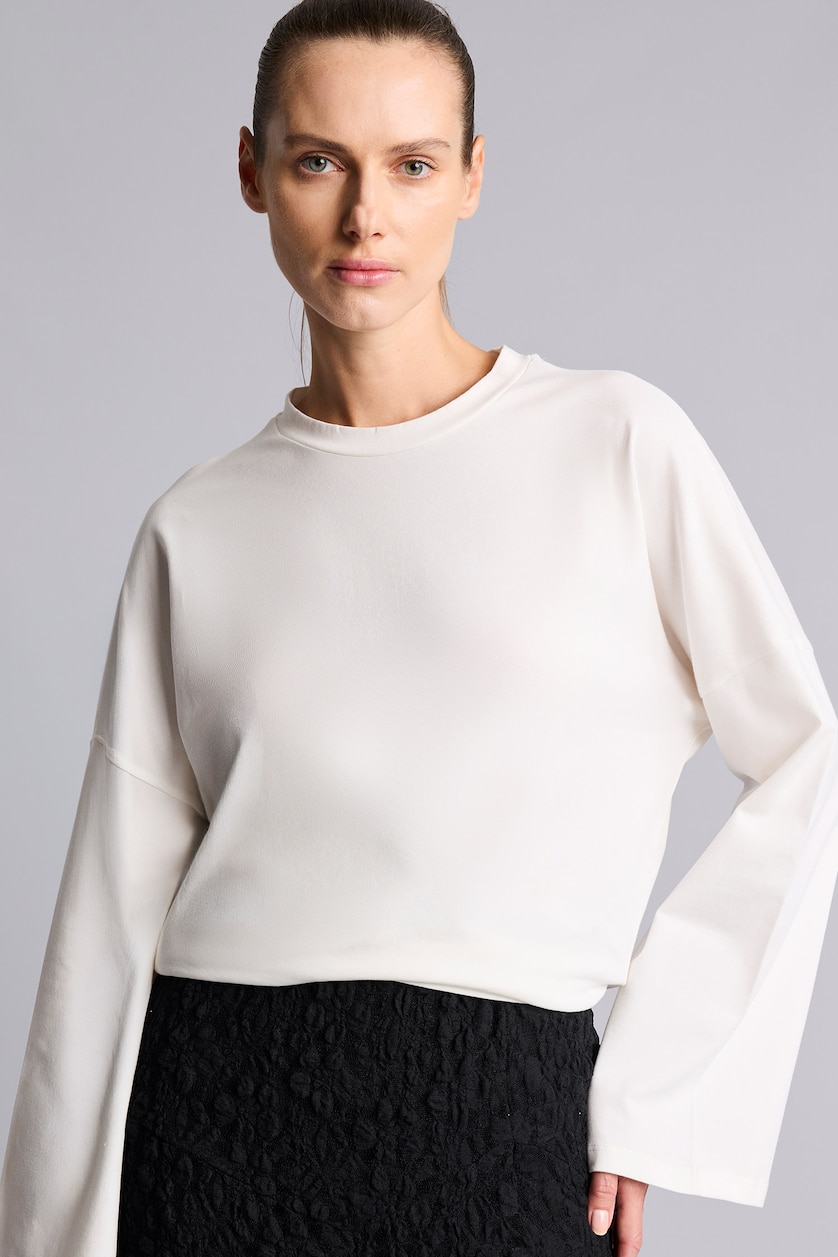 Women Ecru Relax Fit Long Sleeve T-Shirt