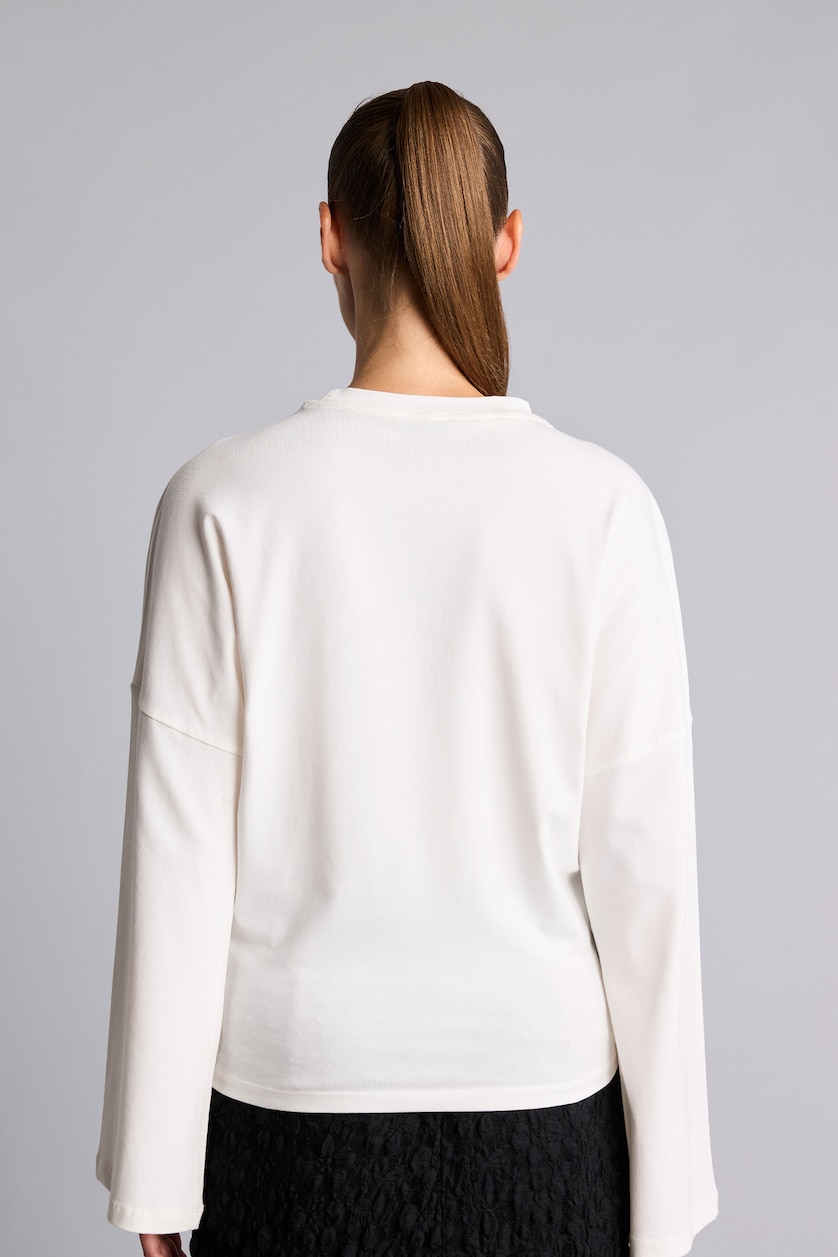 Women Ecru Relax Fit Long Sleeve T-Shirt