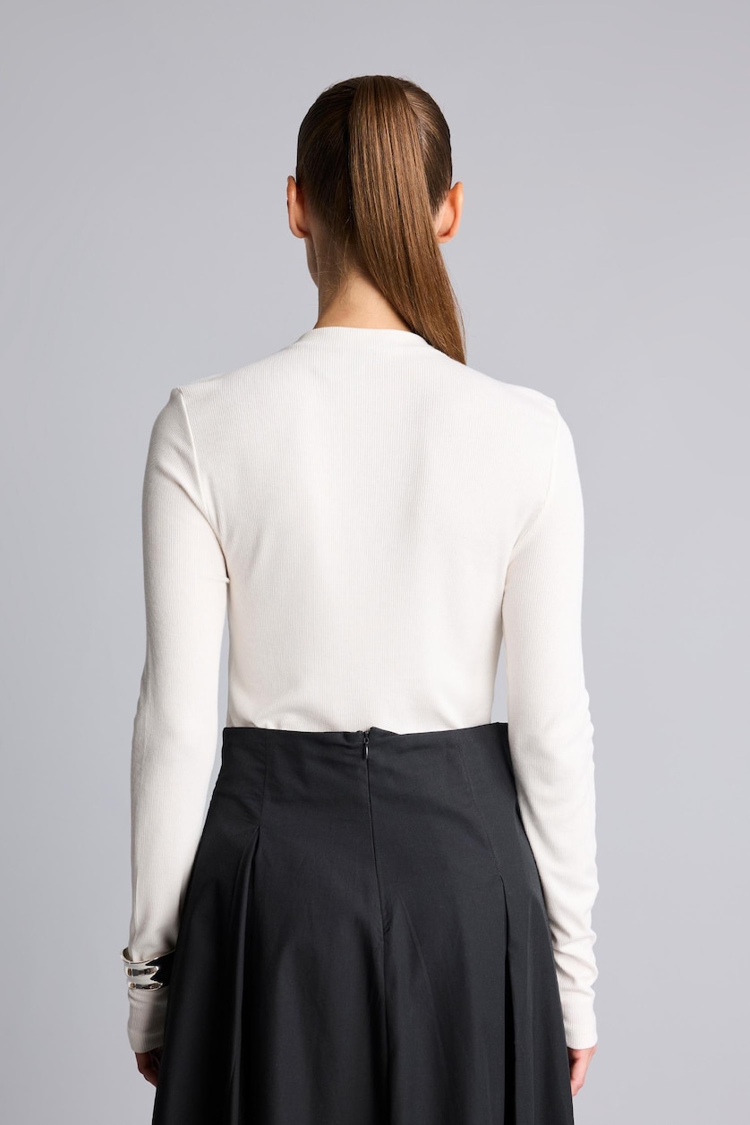 Women Ecru Slim Fit Long Sleeve Tunic
