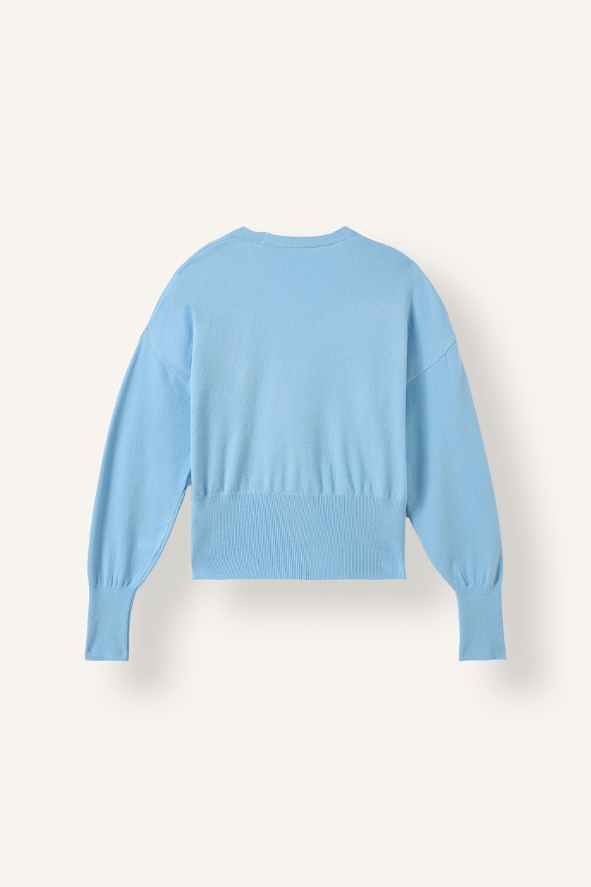 Women Light Blue Slim Fit Knitwear Cardigan