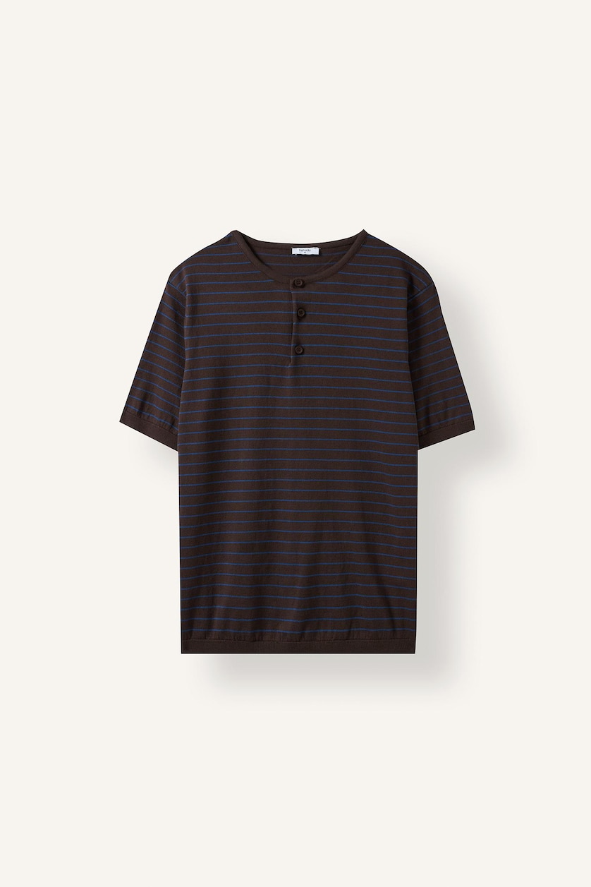MAN Brown Standard Fit Striped T-Shirt