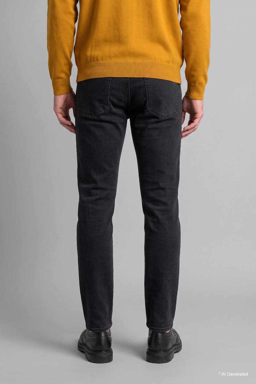 MAN Anthracite Pedro Slim Fit Regular Waist Slim Leg Jeans