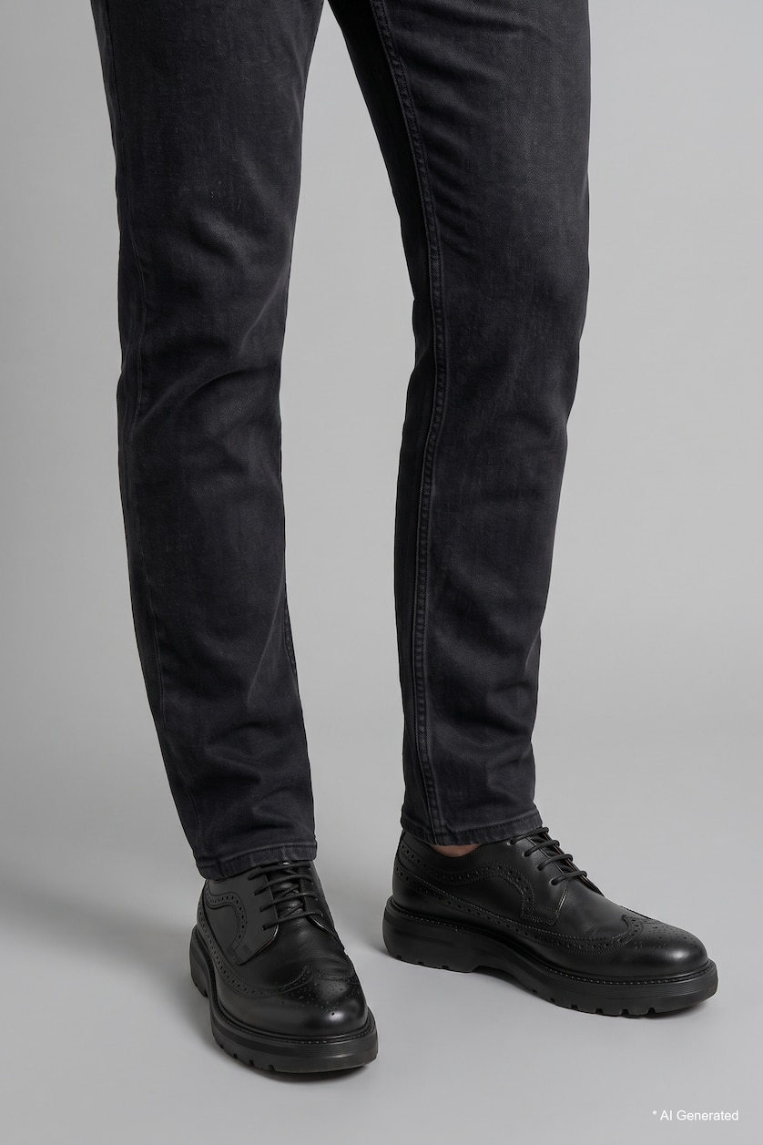 MAN Anthracite Pedro Slim Fit Regular Waist Slim Leg Jeans