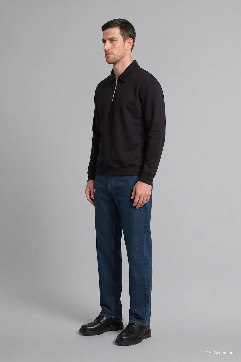 MAN Dark Blue Sergio Regular Fit Mid Waist Straight Leg Jeans