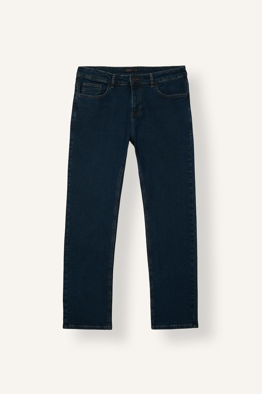 MAN Dark Blue Sergio Regular Fit Mid Waist Straight Leg Jeans