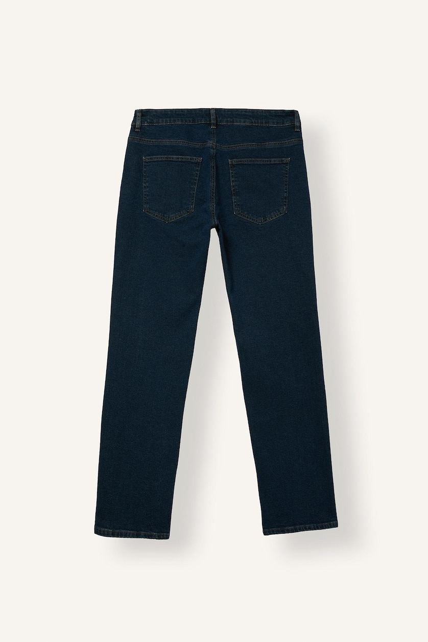 MAN Dark Blue Sergio Regular Fit Mid Waist Straight Leg Jeans