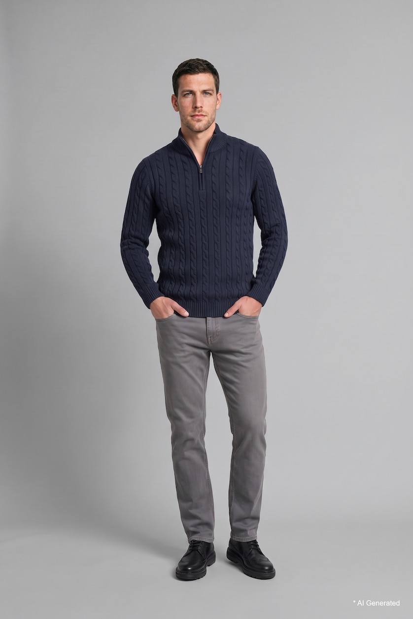 MAN Grey Sergio Regular Fit Mid Waist Straight Leg Jeans
