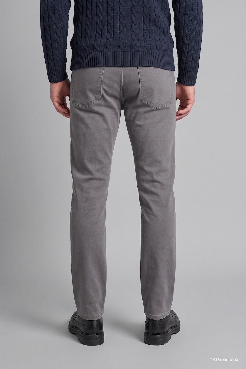 MAN Grey Sergio Regular Fit Mid Waist Straight Leg Jeans