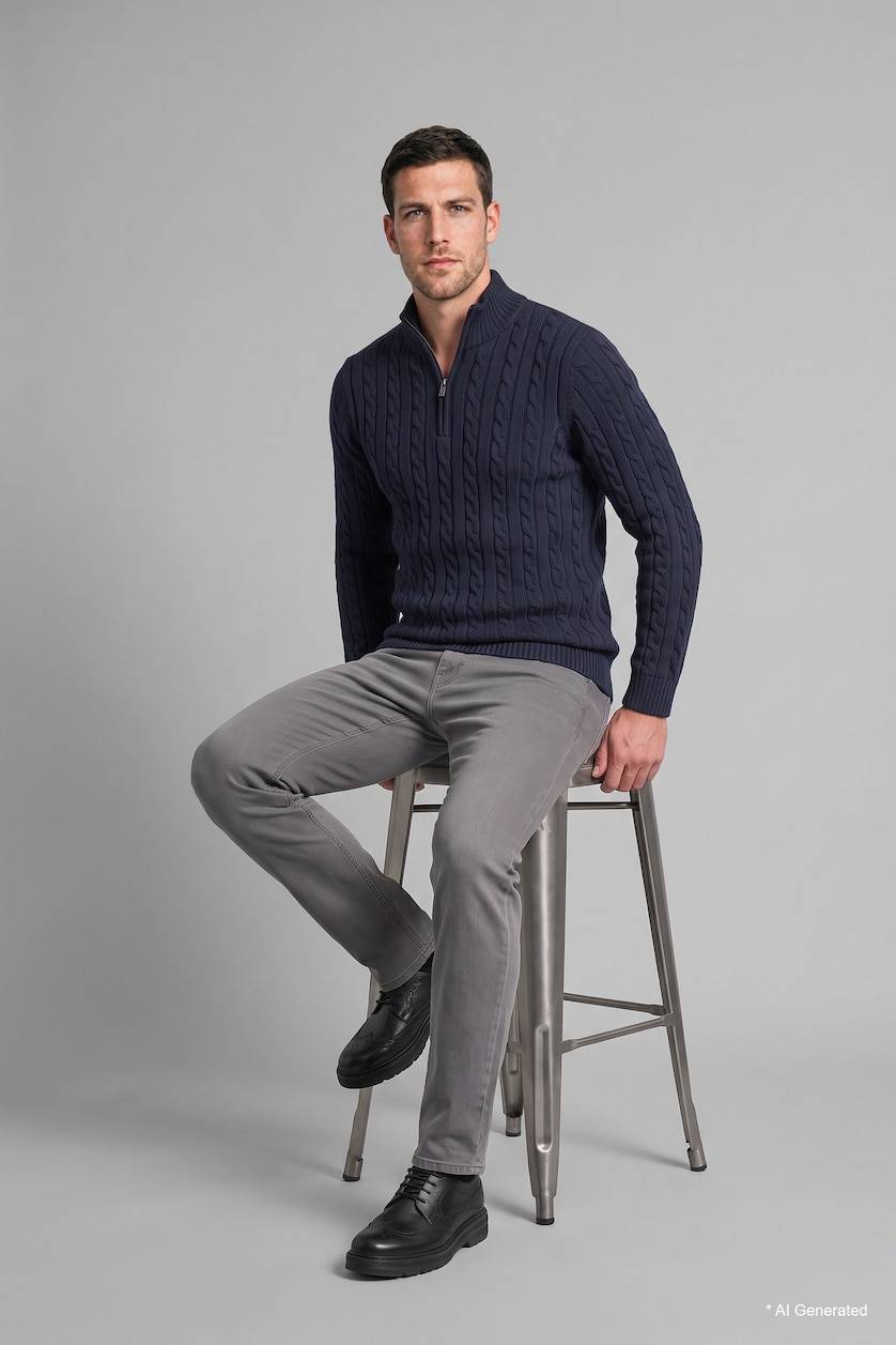 MAN Grey Sergio Regular Fit Mid Waist Straight Leg Jeans