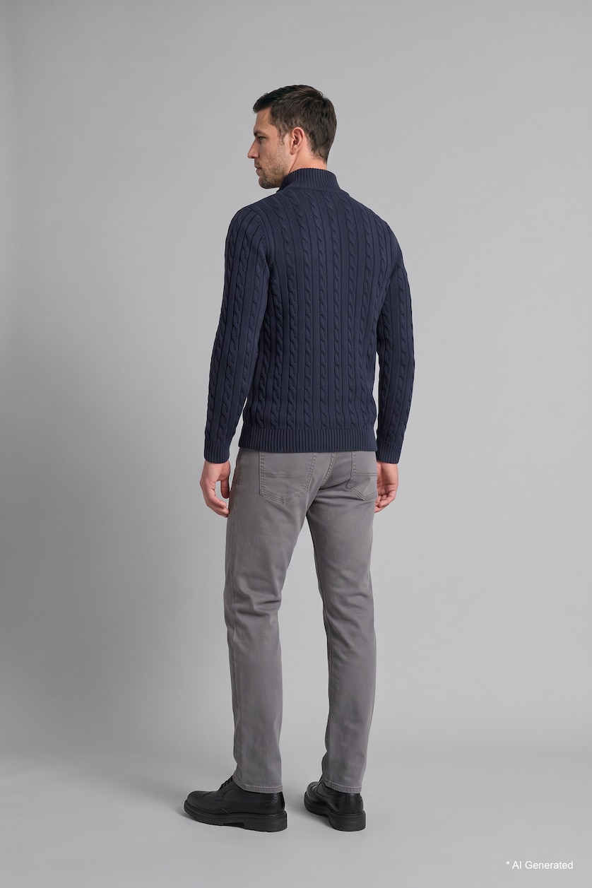 MAN Grey Sergio Regular Fit Mid Waist Straight Leg Jeans