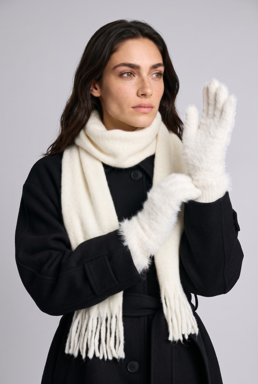 Women Ecru Woman Gloves