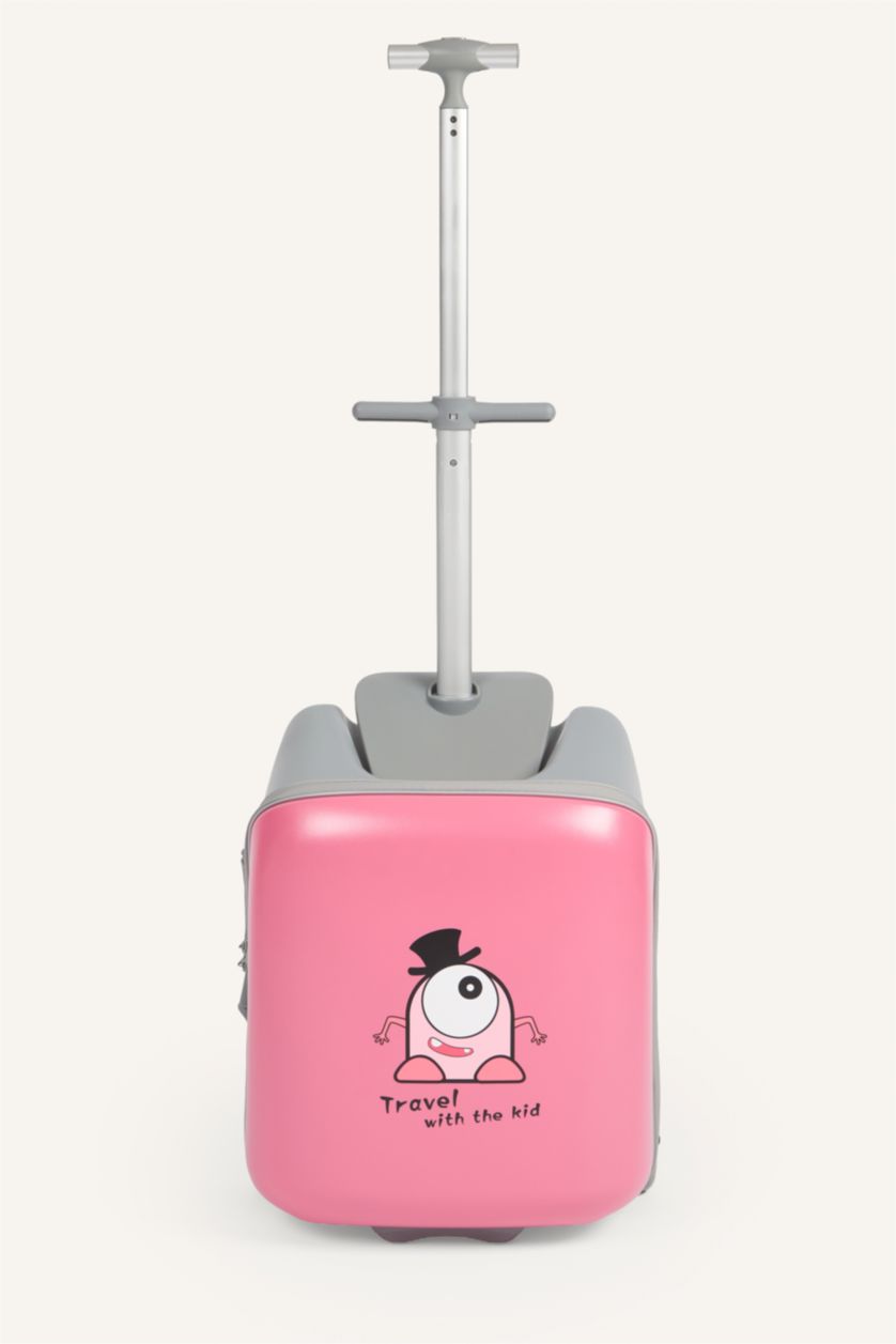 Kadın Açık Pembe Küçük Unisex Sert Kapaklı Büyük Valiz